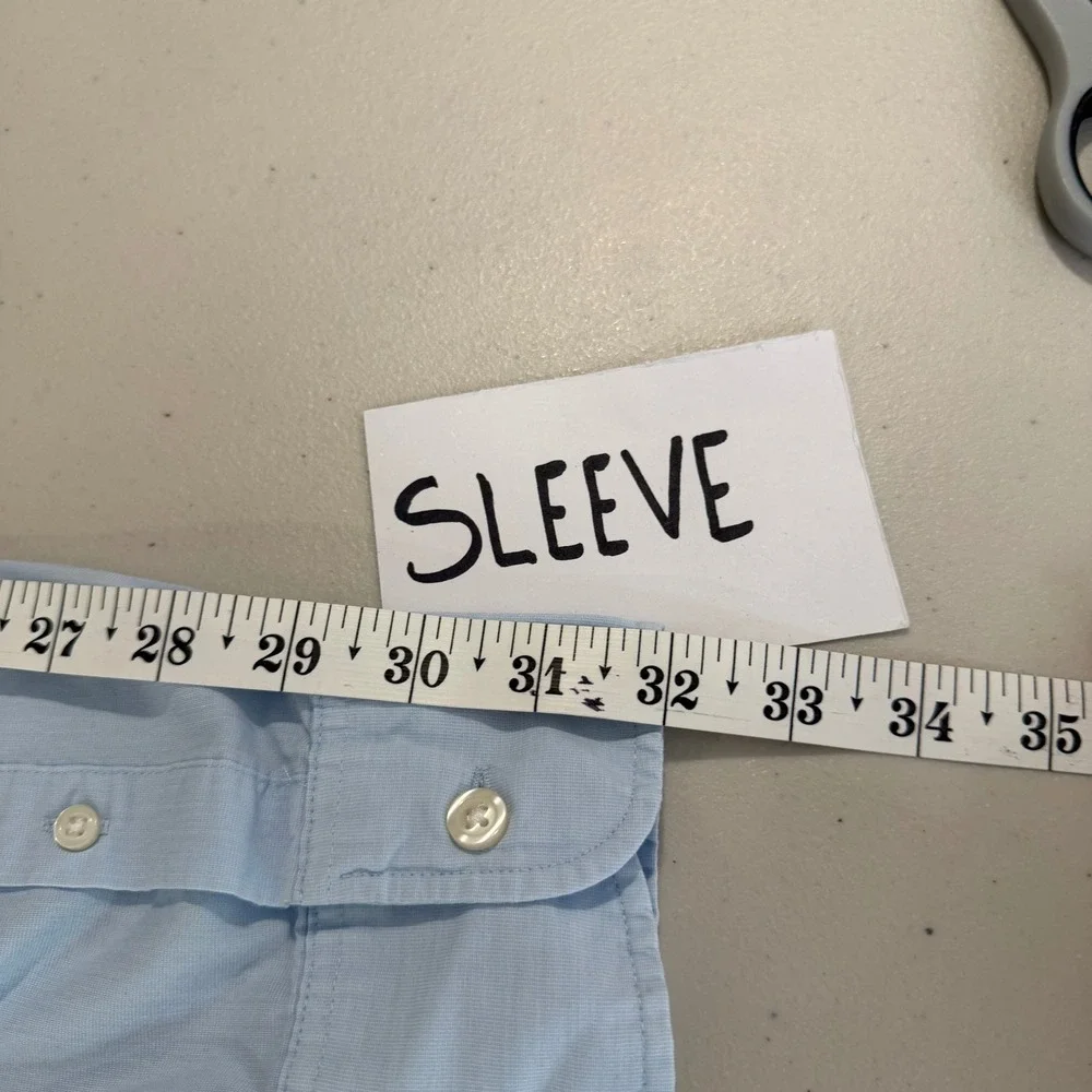 J Crew Performance Slim Untucked Shirt Mens Small Light Blue Button Down Cotton